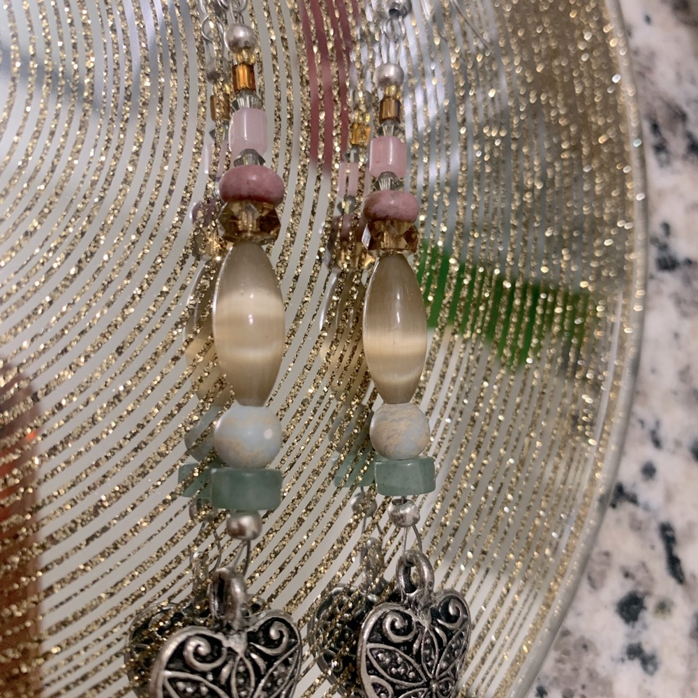 Fiber optic Jade custom earrings